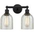 Caledonia 14" 2-Light Matte Black Bath Light w/ Mica Shade