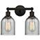 Caledonia 14" 2-Light Oil Rubbed Bronze Bath Light w/ Charcoal Shade