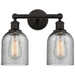 Caledonia 14" 2-Light Oil Rubbed Bronze Bath Light w/ Charcoal Shade