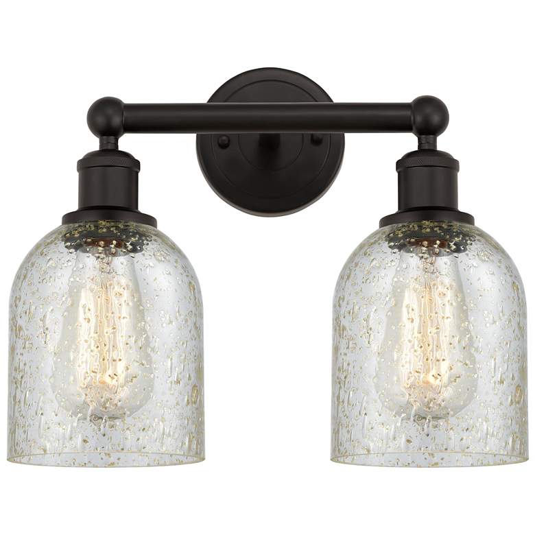 Image 1 Caledonia 14" 2-Light Oil Rubbed Bronze Bath Light w/ Mica Shade