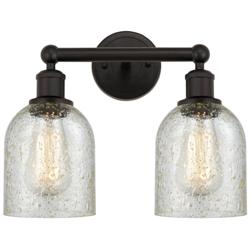 Caledonia 14" 2-Light Oil Rubbed Bronze Bath Light w/ Mica Shade