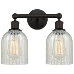 Caledonia 14" 2-Light Oil Rubbed Bronze Bath Light w/ Mouchette Shade