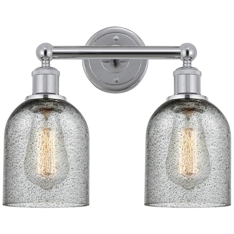 Image 1 Caledonia 14" 2-Light Polished Chrome Bath Light w/ Charcoal Shade