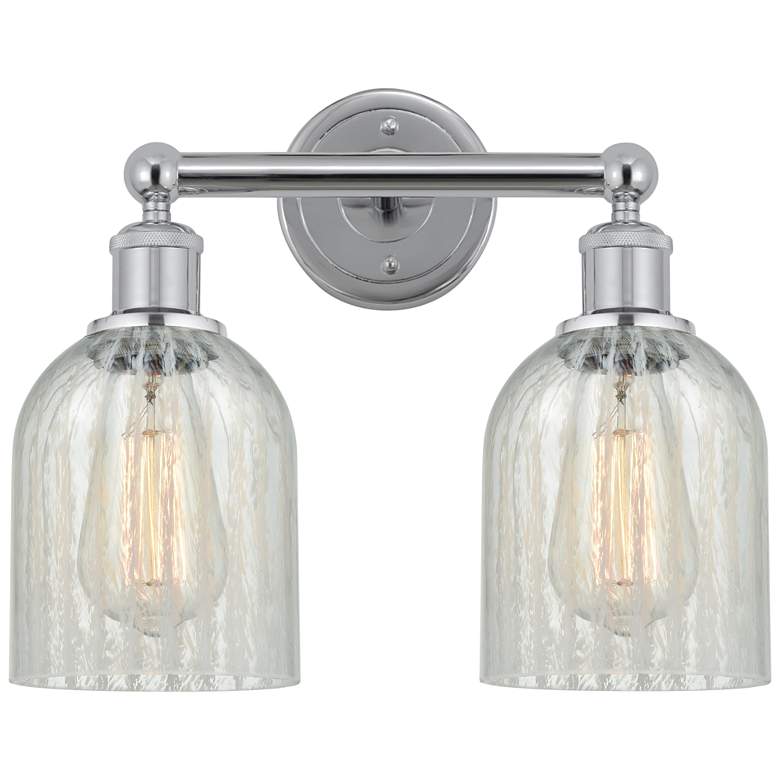 Image 1 Caledonia 14" 2-Light Polished Chrome Bath Light w/ Mouchette Shade
