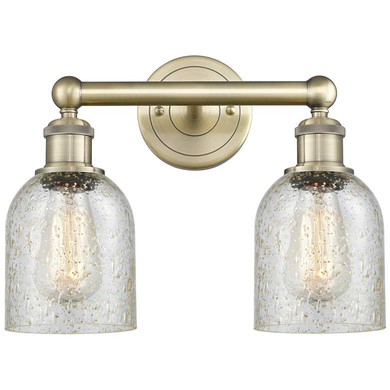 Image 1 Caledonia 14" Wide 2 Light Antique Brass Bath Vanity Light With Mica S