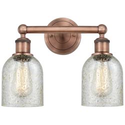 Caledonia 14&quot; Wide 2 Light Antique Copper Bath Vanity Light With Mica