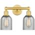 Caledonia 14" Wide 2 Light Satin Gold Bath Vanity Light With Charcoal 