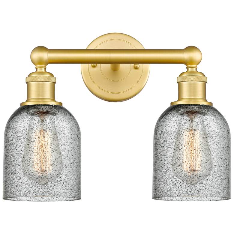 Image 1 Caledonia 14" Wide 2 Light Satin Gold Bath Vanity Light With Charcoal
