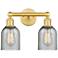 Caledonia 14" Wide 2 Light Satin Gold Bath Vanity Light With Charcoal