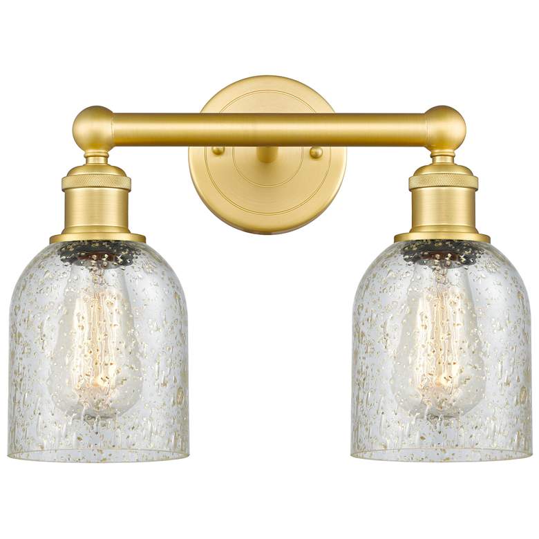 Image 1 Caledonia 14" Wide 2 Light Satin Gold Bath Vanity Light With Mica Shad