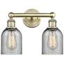 Caledonia 14"W 2 Light Antique Brass Bath Vanity Light With Charcoal S