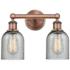 Caledonia 14"W 2 Light Antique Copper Bath Vanity Light With Charcoal 
