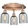 Caledonia 16.75"W 3 Light Antique Copper Flush Mount w/ Charcoal Shade