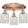Caledonia 16.75"W 3 Light Antique Copper Flush Mount w/ Mouchette Shad