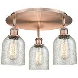 Caledonia 16.75&quot;W 3 Light Antique Copper Flush Mount With Mica Glass S