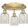 Caledonia 16.75"W 3 Light Brushed Brass Flush Mount w/ Mouchette Shade