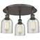 Caledonia 16.75"W 3 Light Oil Rubbed Bronze Flush Mount w/ Mica Glass