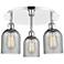 Caledonia 16.75"W 3 Light Polished Chrome Flush Mount w/ Charcoal Shad
