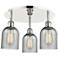 Caledonia 16.75"W 3 Light Polished Nickel Flush Mount w/ Charcoal Shad