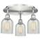Caledonia 16.75"W 3 Light Satin Nickel Flush Mount w/ Mouchette Glass