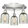 Caledonia 16.75"W 3 Light Satin Nickel Flush Mount With Mica Glass Sha