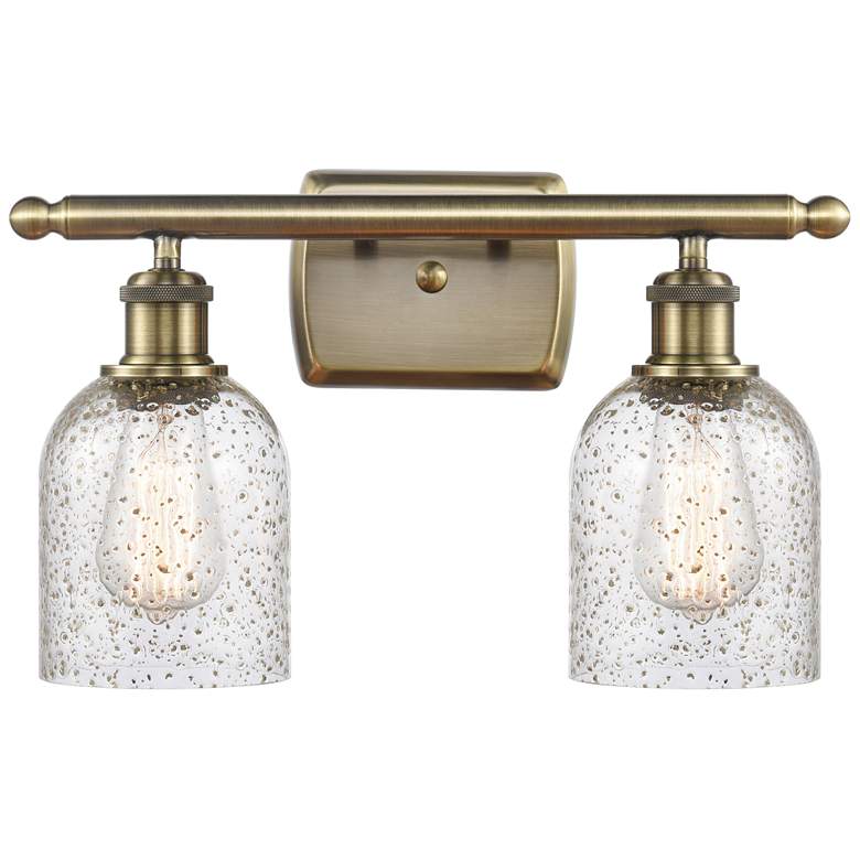Image 1 Caledonia 16" 2-Light Antique Brass Bath Light w/ Mica Shade