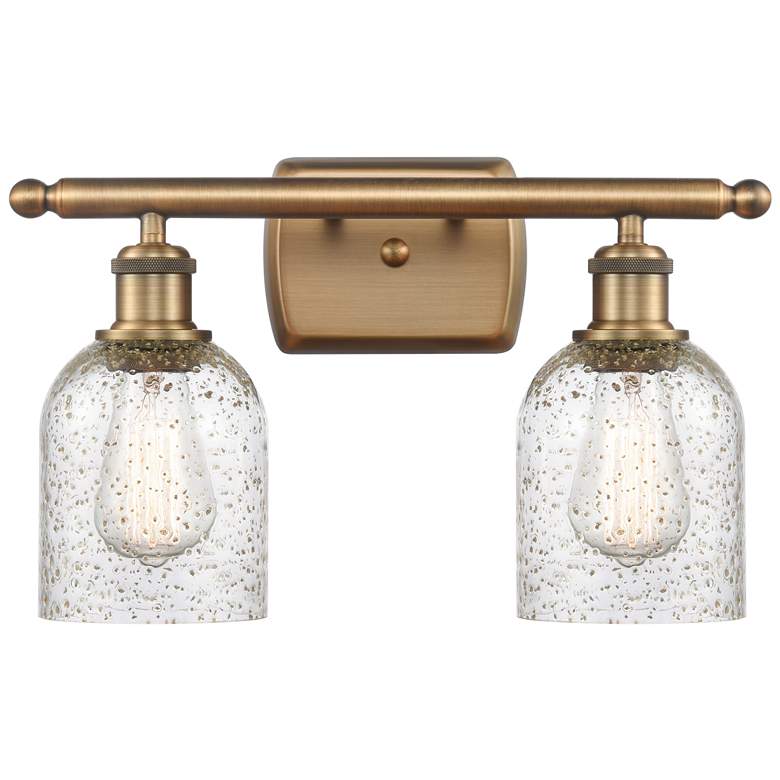 Image 1 Caledonia 16" 2-Light Brushed Brass Bath Light w/ Mica Shade