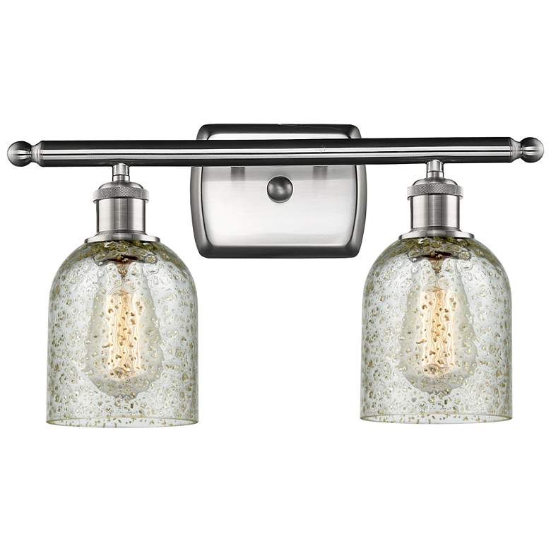 Image 1 Caledonia 16" 2-Light Brushed Satin Nickel Bath Light w/ Mica Shade