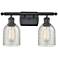 Caledonia 16" 2-Light Matte Black Bath Light w/ Mica Shade
