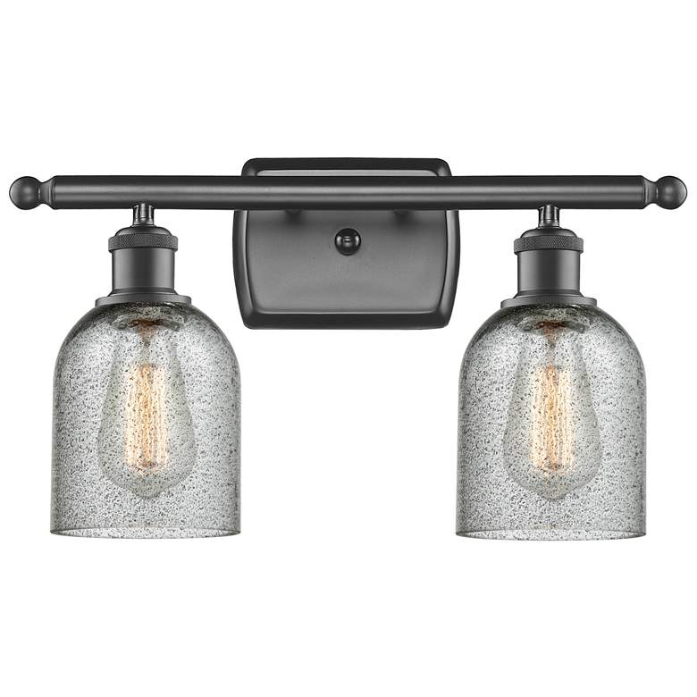 Image 1 Caledonia 16 inch 2-Light Oil Rubbed Bronze Bath Light w/ Charcoal Shade