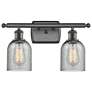Caledonia 16" 2-Light Oil Rubbed Bronze Bath Light w/ Charcoal Shade