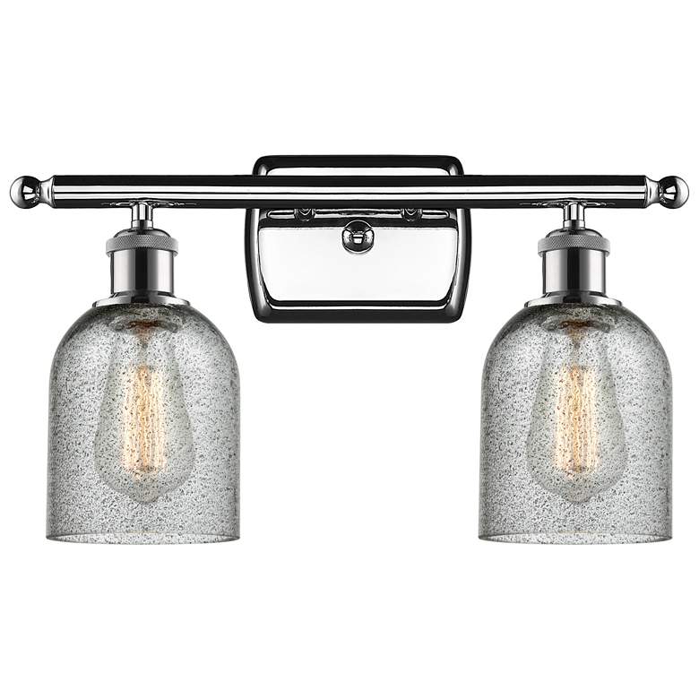 Image 1 Caledonia 16" 2-Light Polished Chrome Bath Light w/ Charcoal Shade