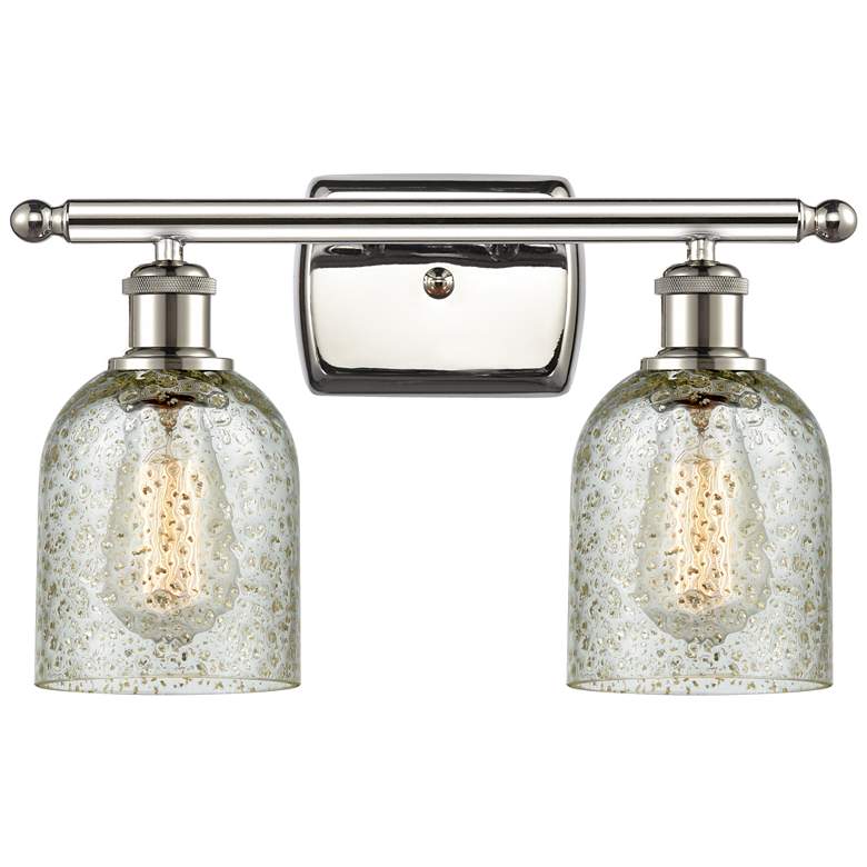 Image 1 Caledonia 16" 2-Light Polished Nickel Bath Light w/ Mica Shade