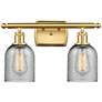 Caledonia 16" 2-Light Satin Gold Bath Light w/ Charcoal Shade