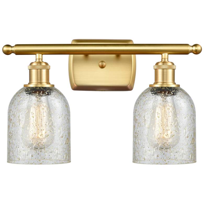 Image 1 Caledonia 16" 2-Light Satin Gold Bath Light w/ Mica Shade