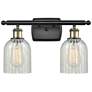 Caledonia 16" Wide 2 Light Black Brass Bath Vanity Light w/ Mouchette