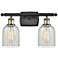 Caledonia 16" Wide 2 Light Black Brass Bath Vanity Light w/ Mouchette