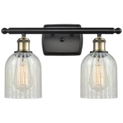 Caledonia 16" Wide 2 Light Black Brass Bath Vanity Light w/ Mouchette