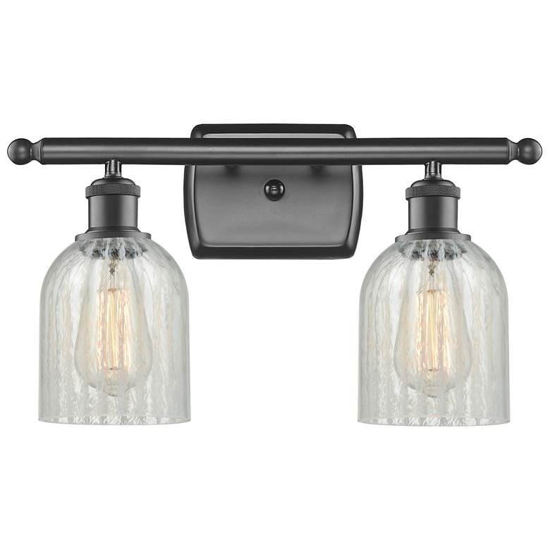 Image 1 Caledonia 16" Wide 2 Light Bronze Bath Vanity Light w/ Mouchette Shade