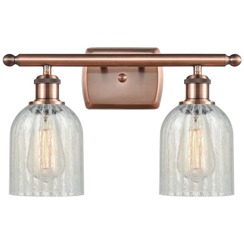 Image 1 Caledonia 16" Wide 2 Light Copper Bath Vanity Light w/ Mouchette Shade