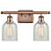 Caledonia 16" Wide 2 Light Copper Bath Vanity Light w/ Mouchette Shade