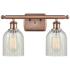 Caledonia 16" Wide 2 Light Copper Bath Vanity Light w/ Mouchette Shade