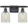 Caledonia 16" Wide 2 Light Matte Black Bath Vanity Light w/ Mouchette