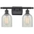 Caledonia 16" Wide 2 Light Matte Black Bath Vanity Light w/ Mouchette