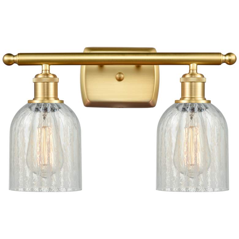 Image 1 Caledonia 16" Wide 2 Light Satin Gold Bath Vanity Light w/ Mouchette S