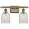 Caledonia 16"W 2 Light Antique Brass Bath Vanity Light w/ Mouchette Sh