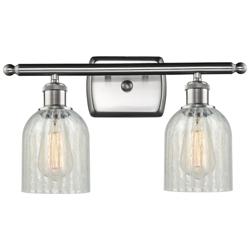 Caledonia 16"W 2 Light Brushed Nickel Bath Light w/ Mouchette Shade