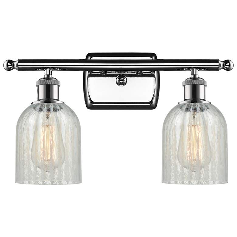 Image 1 Caledonia 16"W 2 Light Polished Chrome Bath Vanity Light w/ Mouchette