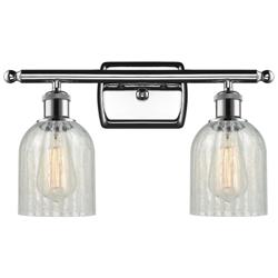 Caledonia 16"W 2 Light Polished Chrome Bath Vanity Light w/ Mouchette