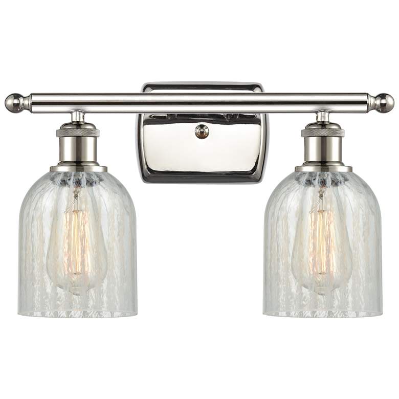 Image 1 Caledonia 16"W 2 Light Polished Nickel Bath Vanity Light w/ Mouchette